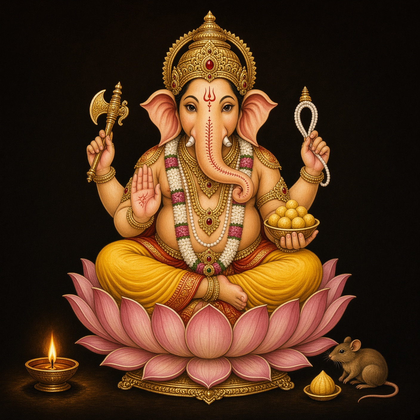 Lord Vinayaka, seated in blessing